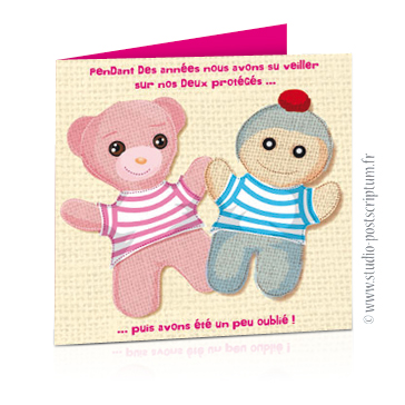 fairepart naissance doudous Faire-part de naissance original et drôle – dessin d’après photos. Dessin des doudous du bébé