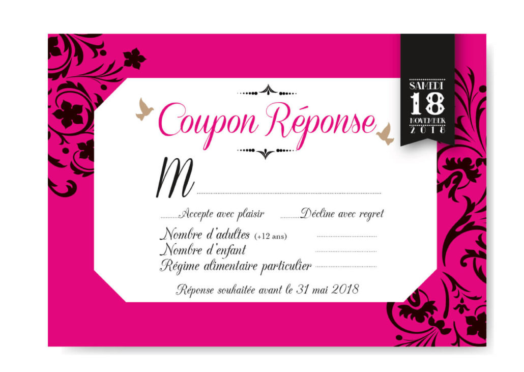 Coupons dinner mariage