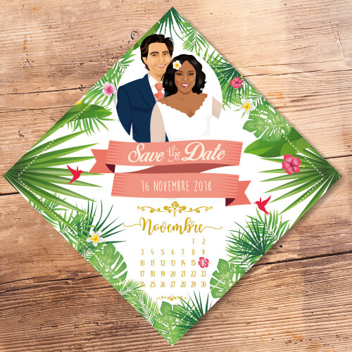 mariage-ile-tropique-faire-part-save-date-vintage-flamant