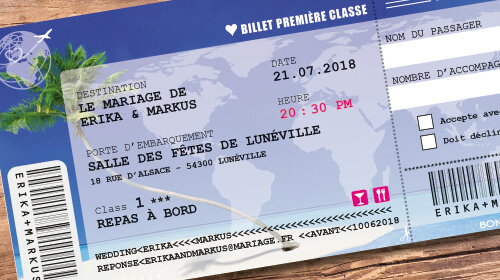 billet-avion-mariage-palmier - Studio Postscriptum