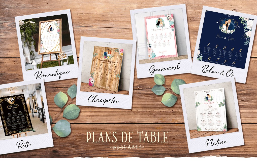 Plan de table de mariage original thème Champêtre chic, vintage, bohème, romantique, cinéma, rétro, gourmand, nature, panneau bois, Création : Pamela Gonzalez - studio postscriptum.