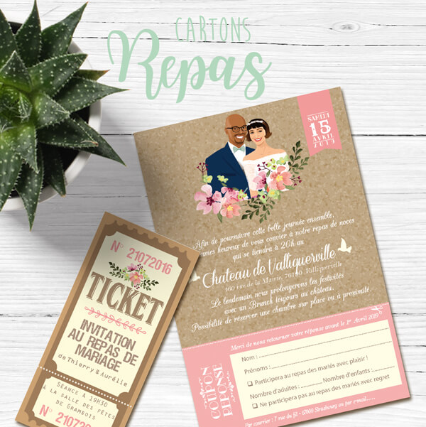 Champetre Campagne Chic Kraft Et Fleurs Faire Part De Mariage Original