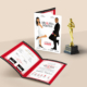 Faire-part de mariage cinéma Mr & Mrs Smith - affiche avec ticket de cinéma rétro. Personnalisé avec vos portraits en dessin d'après photos.