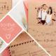 Faire-part de mariage champêtre original – thème campagne guinguette vintage kraft et dessins doodle - Invitation de mariage avec portrait de couple - dessin d’après vos photos. kraft marron avec coupon réponse