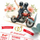 Invitation ou faire-part original sous forme de billets ou de tickets vintage.Thème Voyage ou Road trip en moto Harley Davidson rouge années 50 ou 60. Invitation humour aquarelle pour mariage, Baptême, anniversaire, bar mitzvah.