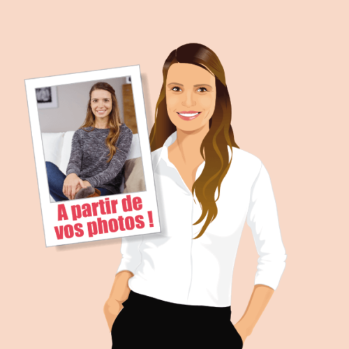 Démarquez-vous avec un portrait à votre image pour votre profil de réseaux sociaux professionnel, que vous soyez travailleur indépendant, freelance ou auto-entrepreneur. Retrouvez votre caricature sur votre carte de visite originale pour une image et une communication personnelle. Vous êtes architecte d’intérieur, décoratrice, vendeuse à domicile, coach, thérapeute, conseillère en image, coiffeuse, esthéticienne, blogueuse, influenceuse, instagrameuse, créatrice de contenue, styliste, maquilleuse, chef à domicile, professeur de yoga, de zumba ou de fitness etc